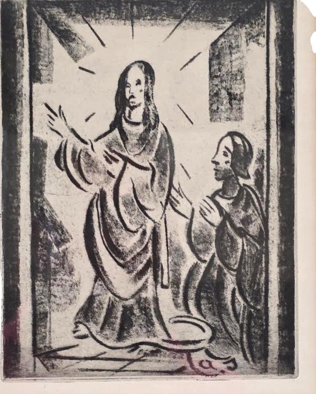 Gravure van Abert Servaes 1883-1966, 29 cm, Ophalen of Verzenden, Gravure, Met monogram