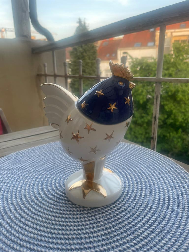 Poulet Boch Keralux blanc-bleu, Antiquités & Art, Enlèvement ou Envoi