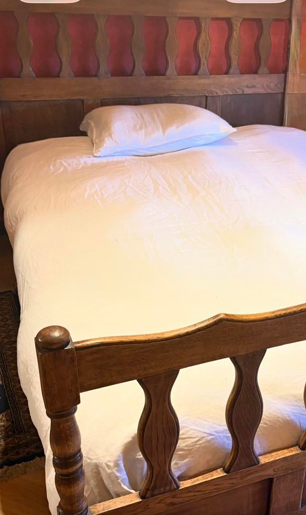 Eiken bedframe 140x200, Antiek en Kunst, Ophalen