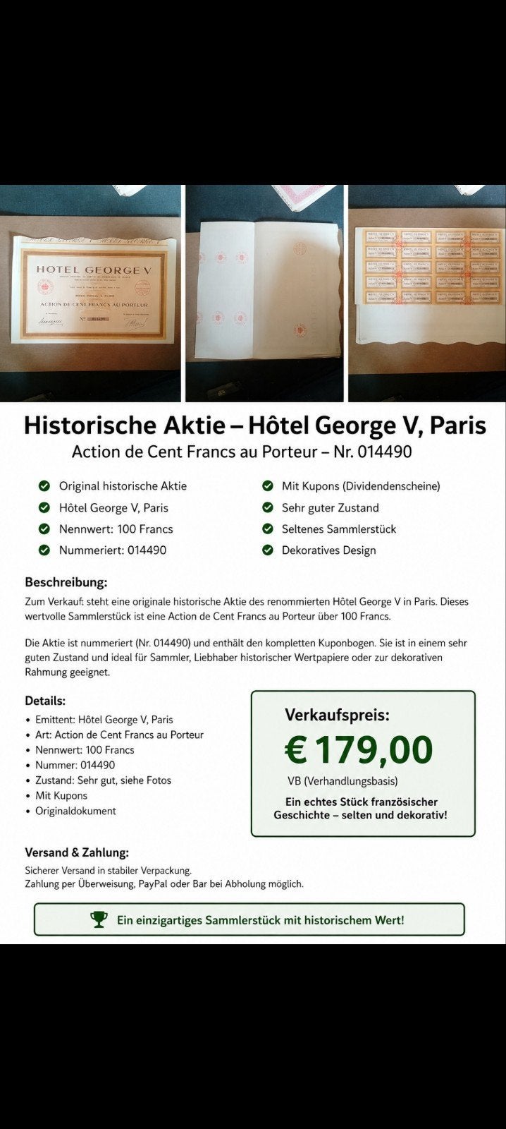 Hôtel Georg, Enlèvement ou Envoi