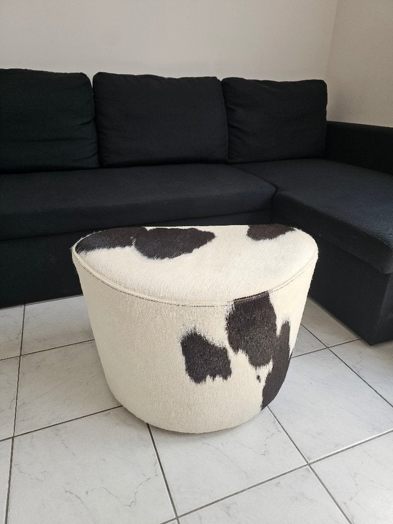 Ikea koeienhuid vintage poef draaibaar, Overige materialen, Ophalen of Verzenden, Zo goed als nieuw, Ovaal