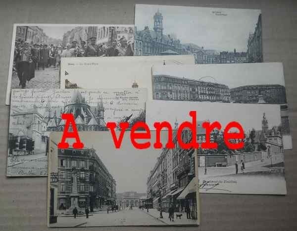 Lot de 13 cartes postales anciennes de Mons, Ophalen of Verzenden, Henegouwen