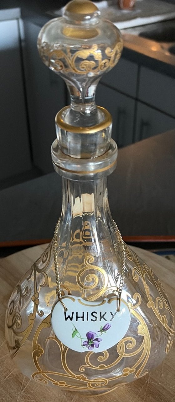 Whiskey fles bladgoud, Huis en Inrichting, Ophalen, Zo goed als nieuw