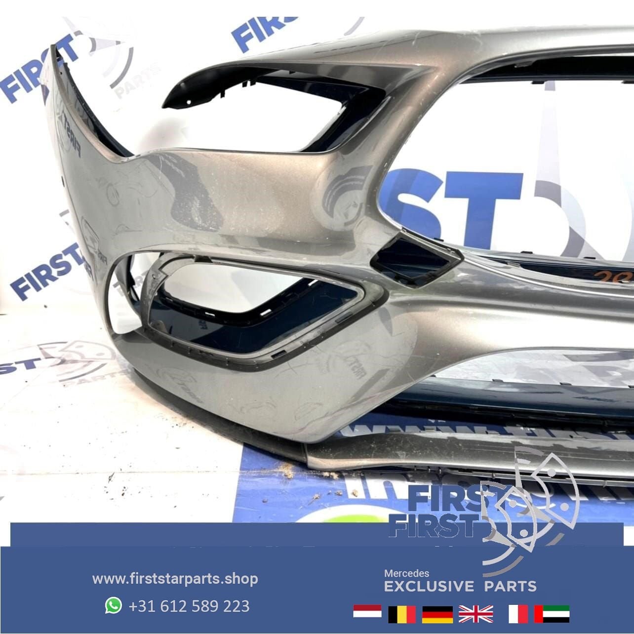 W118 CLA AMG LINE VOORBUMPER GRIJS Mercedes 2019-2022 ORIGIN, Gebruikt, -, Voor, Ophalen of Verzenden