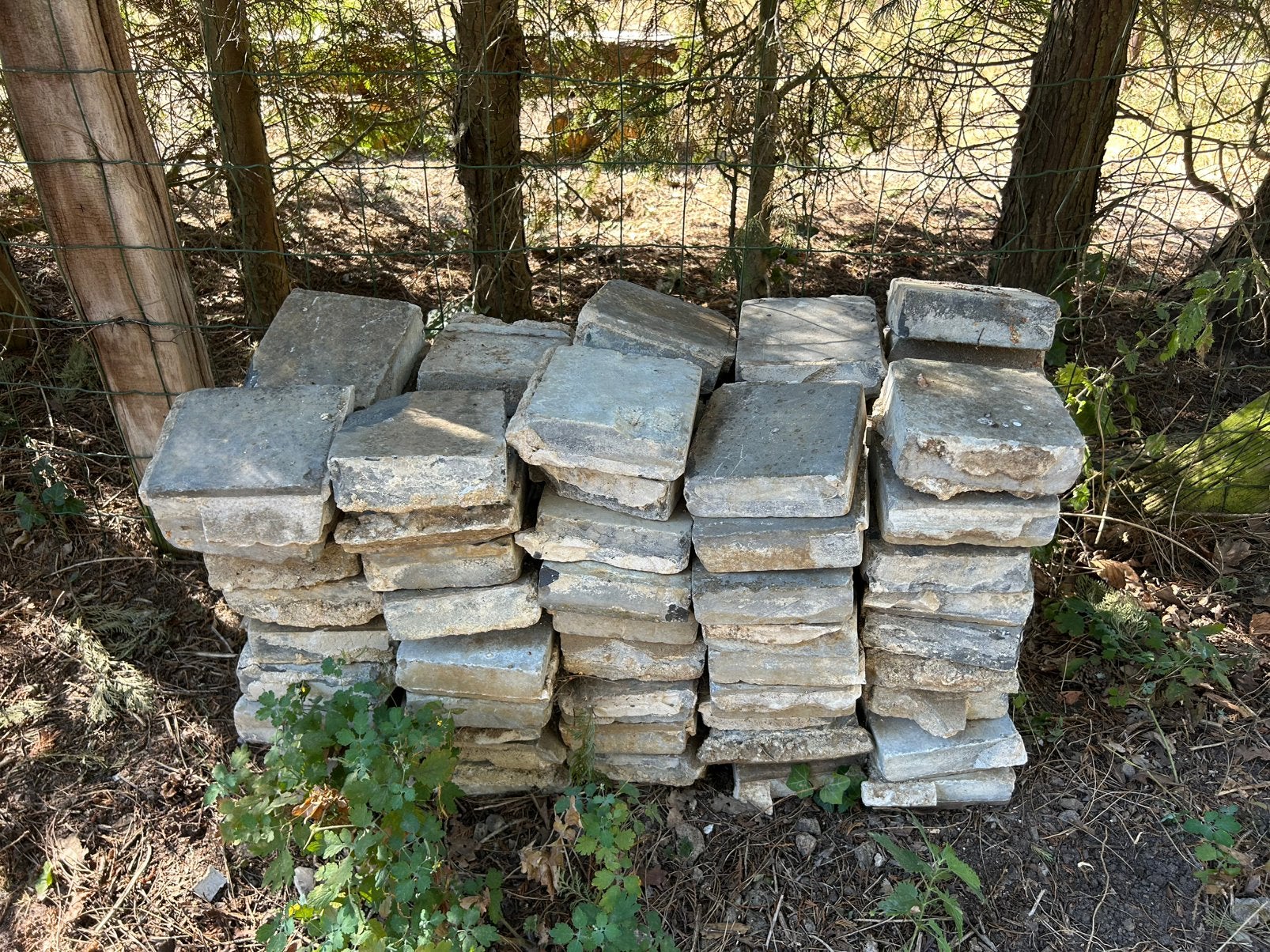 Gratis blauwe steen tegels - 90 stuks - 15x15cm, Tuin en Terras, Tegels en Klinkers, Ophalen, Gebruikt, Terrastegels, Natuursteen