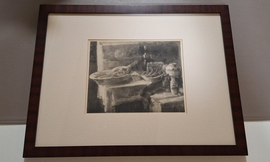 James Ensor kunstwerk kader, Antiek en Kunst, Kunst | Litho's en Zeefdrukken, Verzenden, Gesigneerd, Portret en Figuren, Zeefdruk