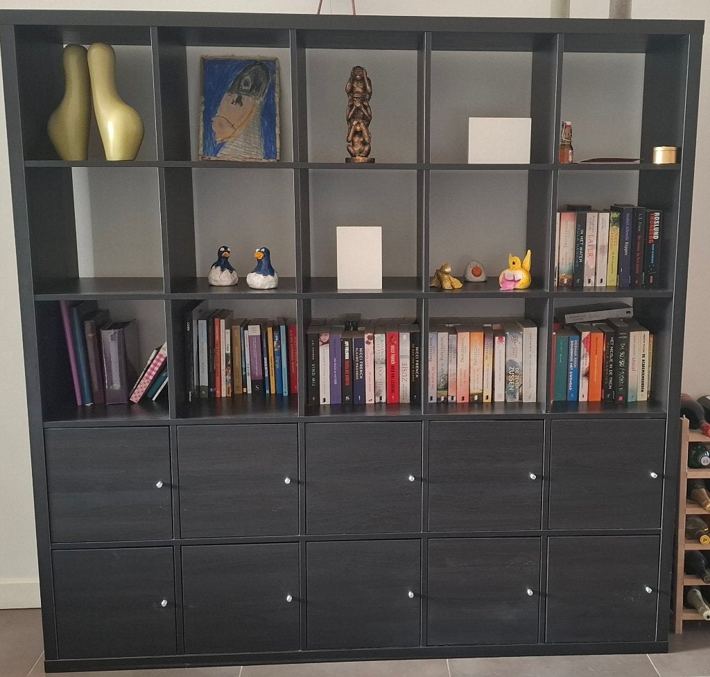 Ikea kallax kast zwart 182/182cm, Ophalen, Met deur(en), 150 tot 200 cm, Zo goed als nieuw