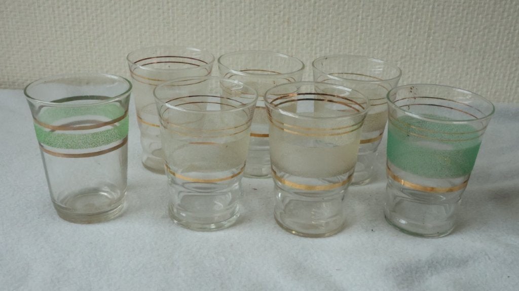 oude Franse glaasjes, suikerglas, Ophalen of Verzenden