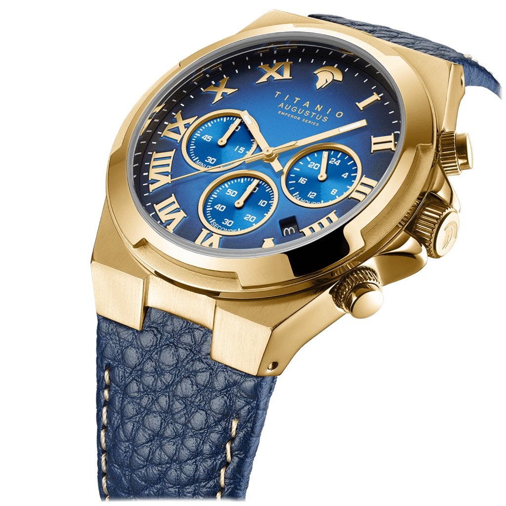 Titanio Augustus 24G.BL.06 horloge t.w.v € 499 nieuw!, Ophalen of Verzenden, Waterdicht, Nieuw, Blauw