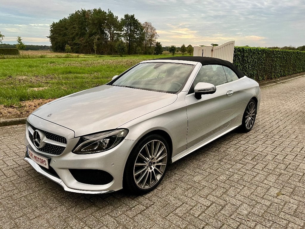Mercedes C180 Cabrio Amg Pakket Automaat Leder/Navi/Cruise!!, Autos, Cuir, Argent ou Gris, Achat, Euro 6