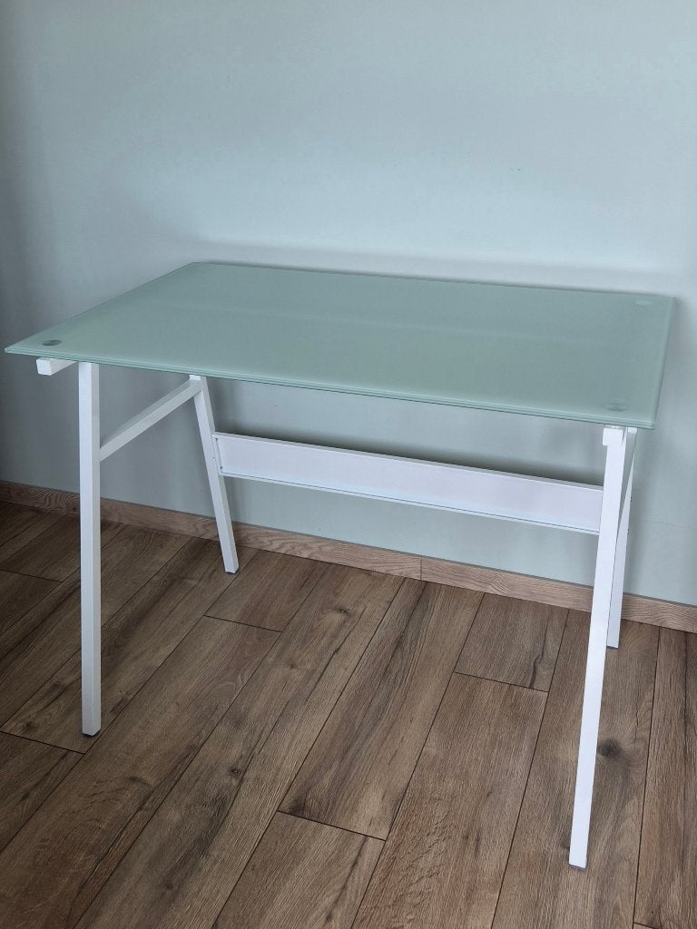 Table/bureau en verre 100x60x75 cm, Maison & Meubles, Bureaux, Autres marques, Bureau d'ordinateur, Comme neuf, Enlèvement
