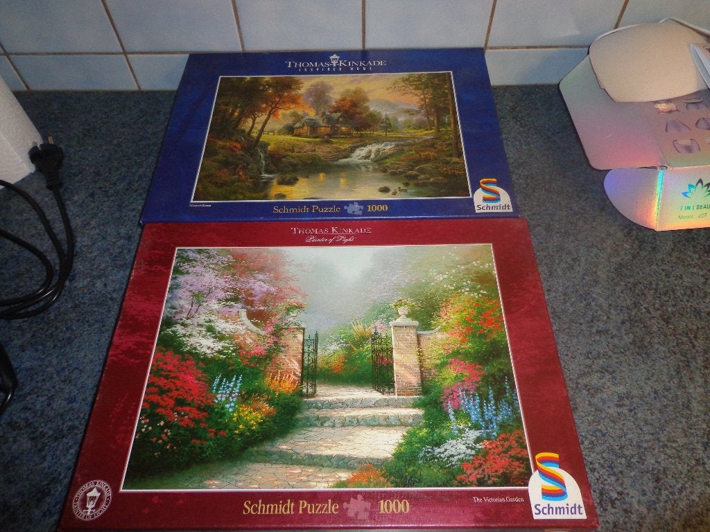 Puzzels Thomas Kinkade : 5 verschillende, Enlèvement, 500 à 1500 pièces, Comme neuf, Puzzle