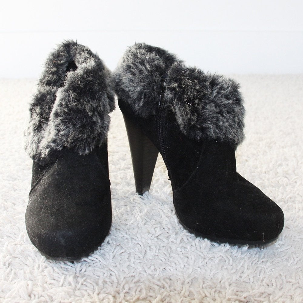 Belles bottines Graceland en daim (taille 36) - s8 €35, -, Comme neuf, Noir, Envoi, Boots et Botinnes