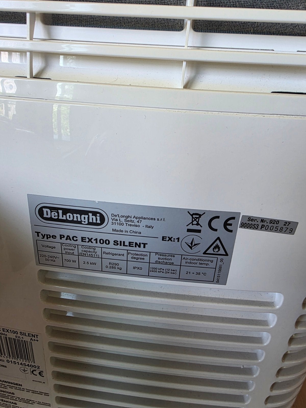 D'Longhi Airco Mobile, Electroménager, Classe énergétique A ou plus économe, 60 à 100 m³, Refroidissement et Déshumidification