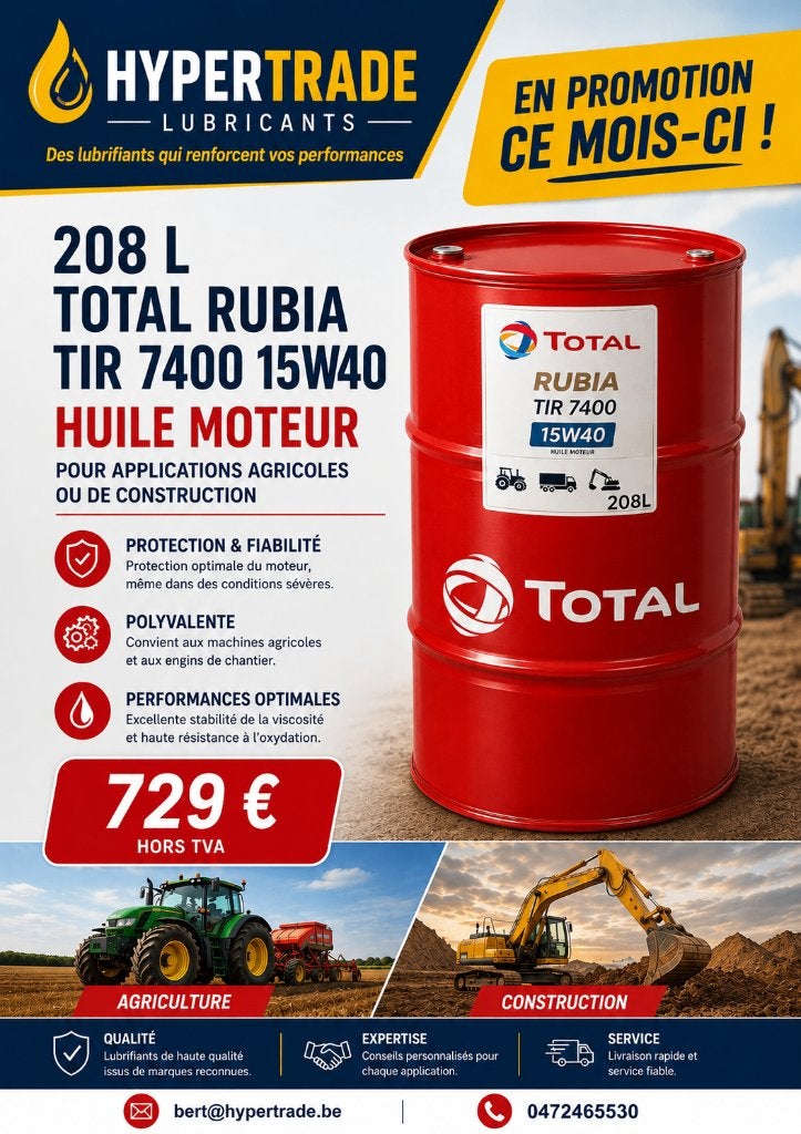 promo huile moteur TOTAL RUBIA 7400 15W40 cette semaine !, Enlèvement ou Envoi, Renault