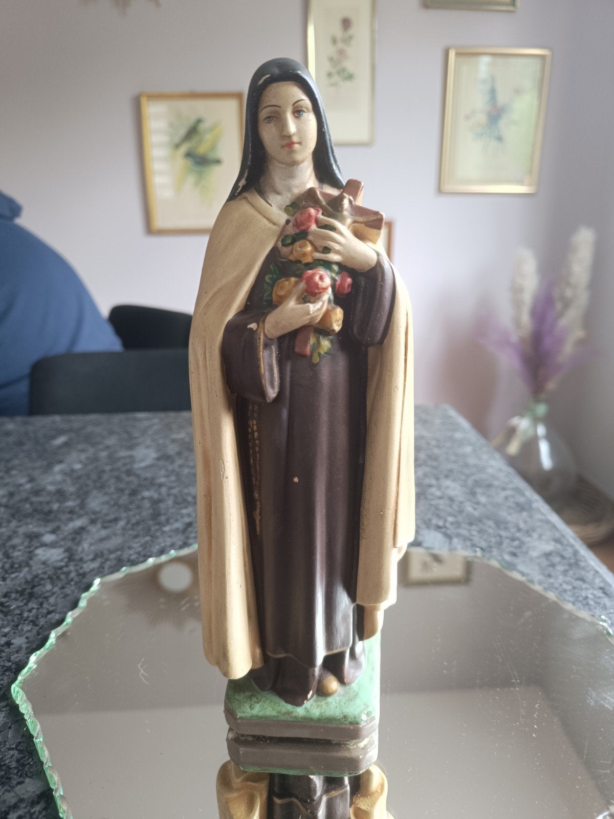 Splendide statuette ancienne de sainte-Thérèse en plâtre, Antiquités & Art, Antiquités | Objets religieux, Enlèvement ou Envoi