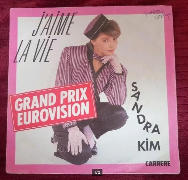 Vinyl 7" single Sandra Kim J'aime la vie Eurosong Eurovisie, CD & DVD, Enlèvement ou Envoi, 7 pouces, Single