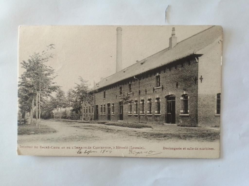 HEVERLEE 1904 INSTITUT DU SACRE COEUR ET .... BOULANGERIE .., Verzamelen, Verzenden, Voor 1920, Gelopen, Vlaams-Brabant