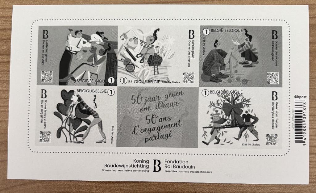 BELGIQUE - Papier noir et blanc Kon. Doré. Fondation, Envoi