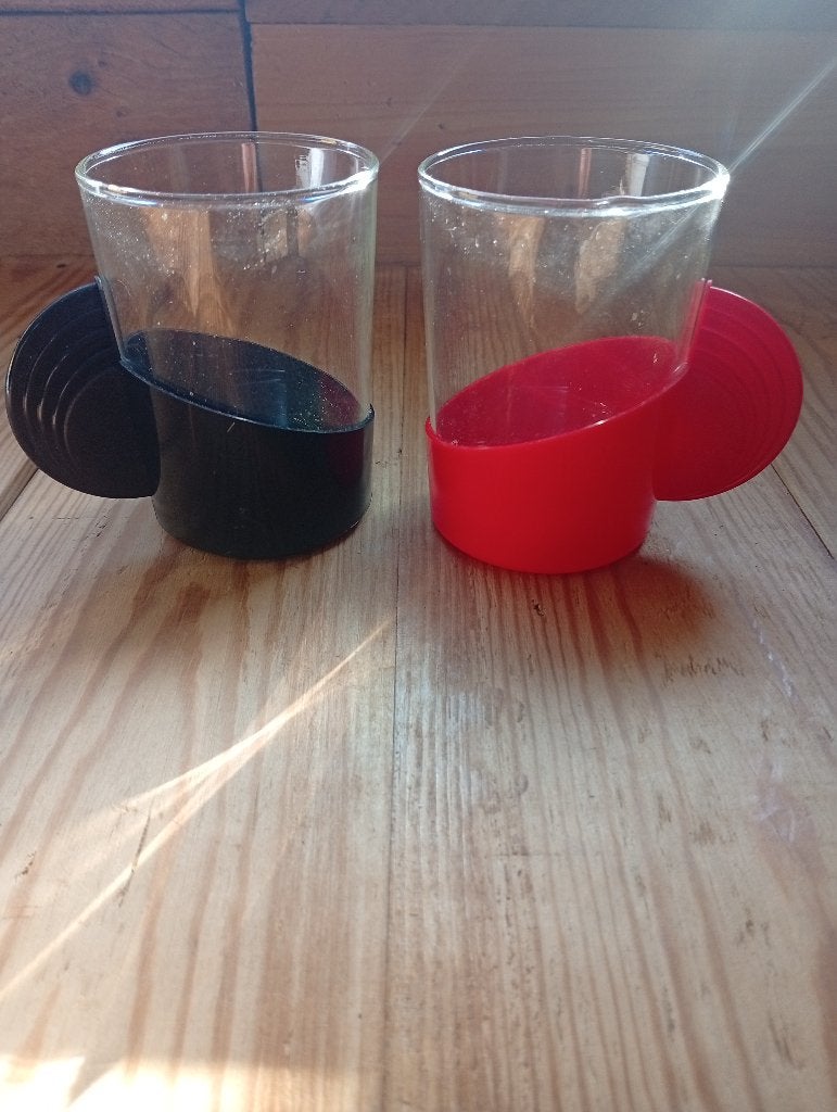 Vintage glazen en plastic koffietheekopjes uit de jaren 70, Verzamelen, Ophalen of Verzenden