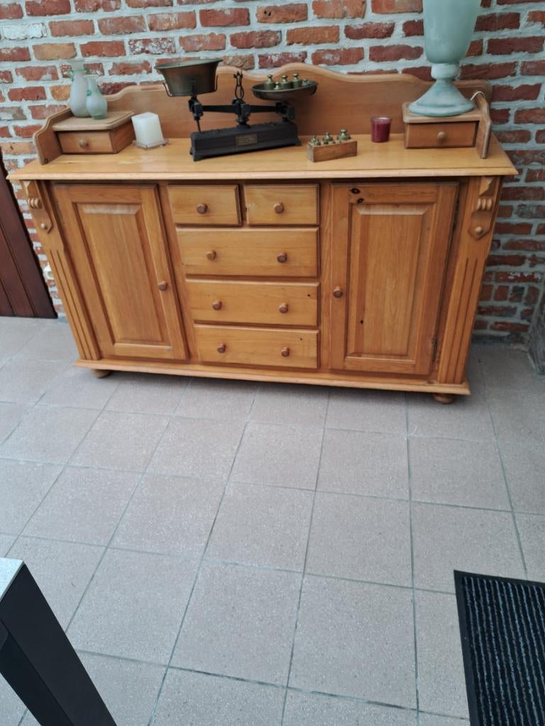 Grenen lage kast h90cm, Huis en Inrichting, Ophalen, 150 tot 200 cm, Zo goed als nieuw, Met deur(en)