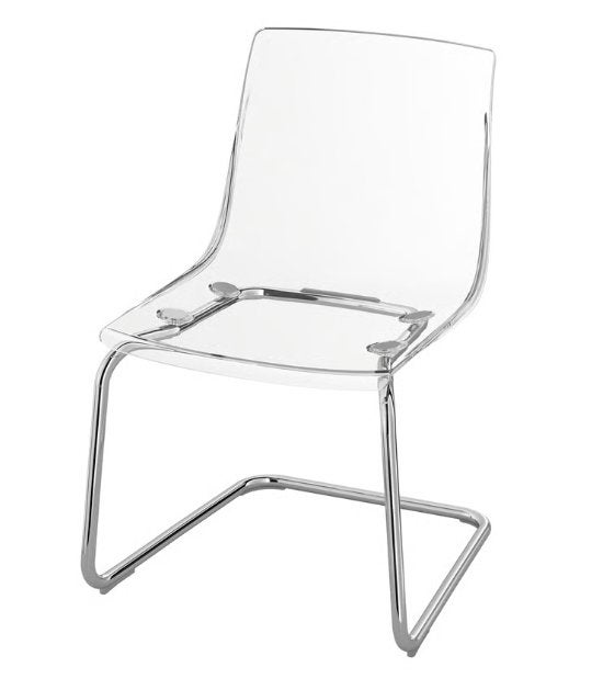 Chaises Tobias d'Ikea, lot de 6, transparentes et chromées, Métal, Enlèvement, Autres couleurs, Modern, tijdloos