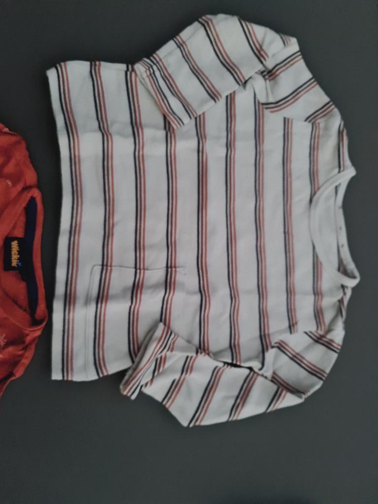 witte polo, pull, trui, longsleef, met strepen, JBC, 110, Enfants & Bébés, Vêtements enfant | Taille 110, Enlèvement, Comme neuf