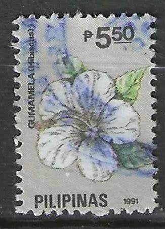 Philippines 1991 - Yvert 1762 - Hibiscus blanc (ST), Envoi, Affranchi