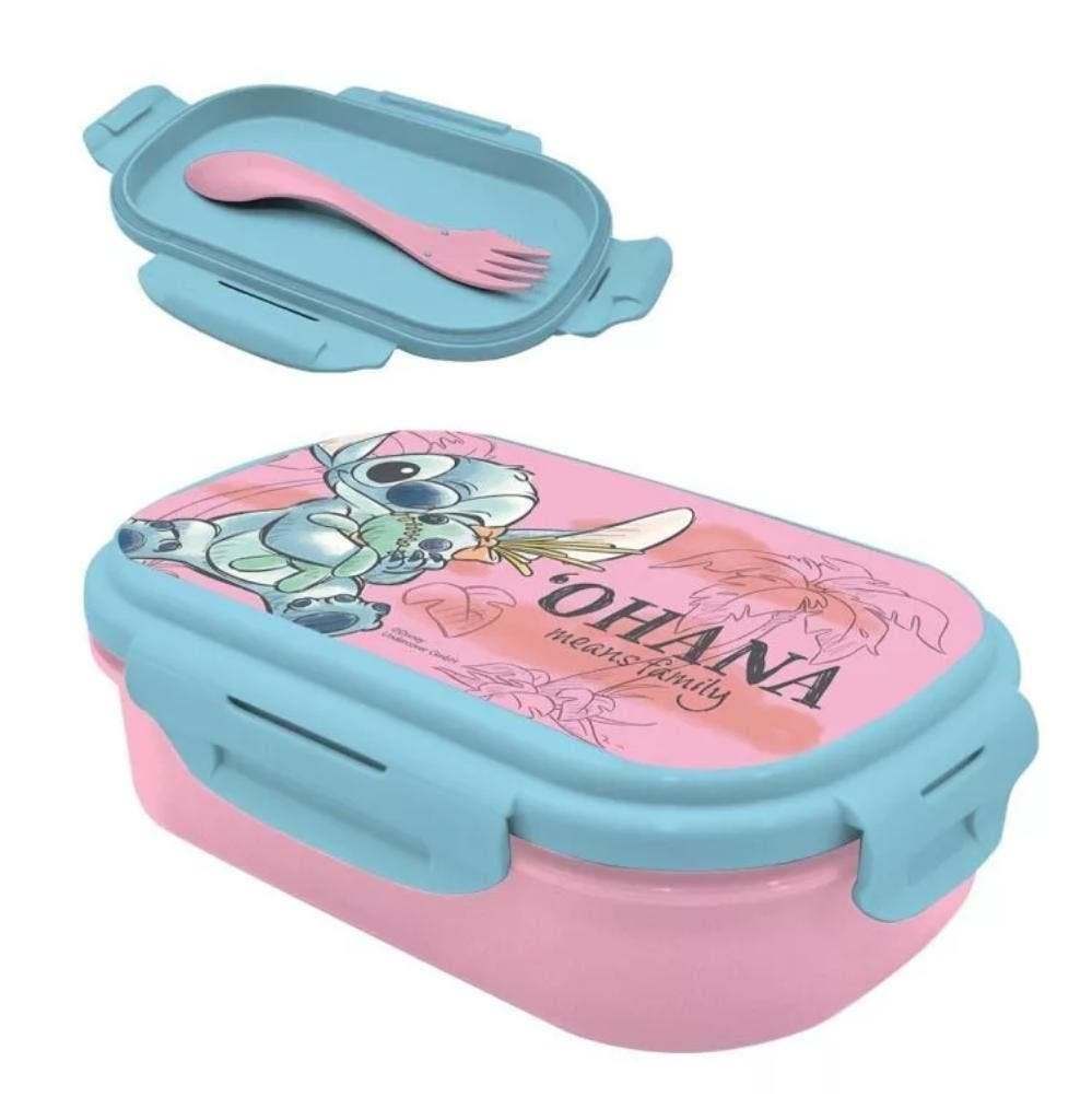 Stitch Broodtrommel / Brooddoos met Bestek - Disney Lunchbox, Ophalen of Verzenden, Nieuw
