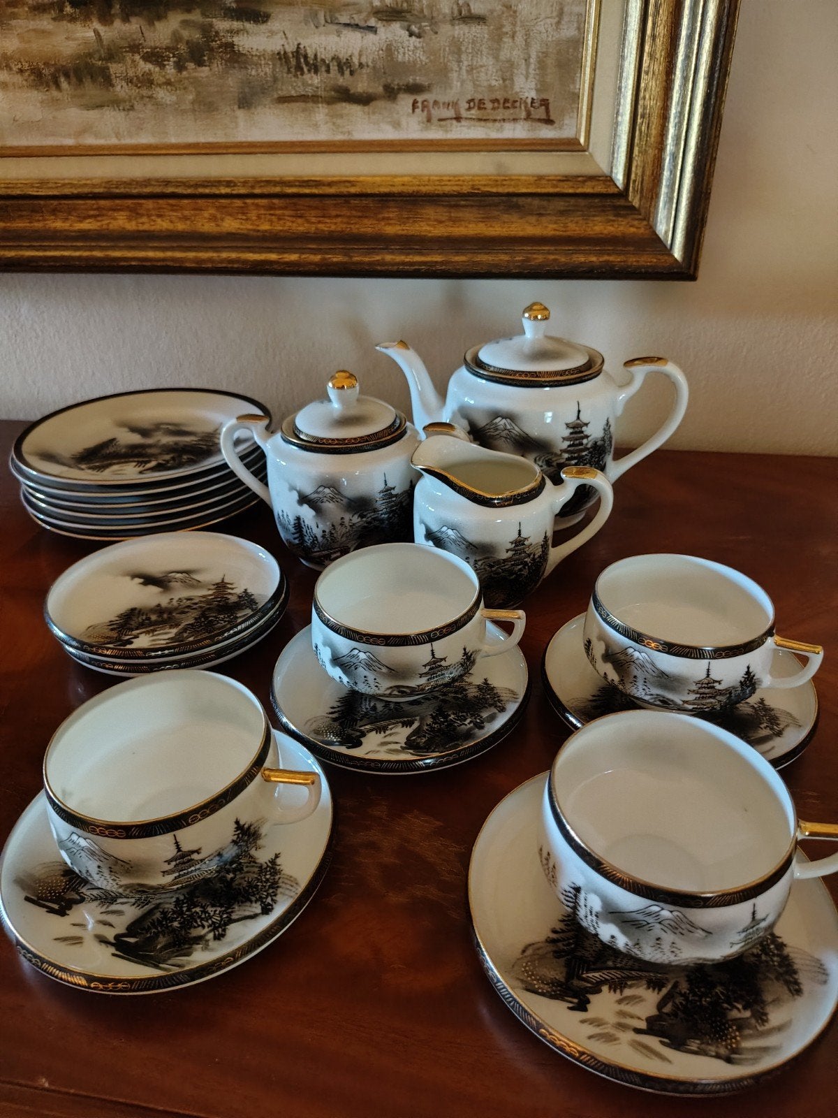 Vintage Japans theeservies Kutani, Antiek en Kunst, Antiek | Servies compleet, Ophalen
