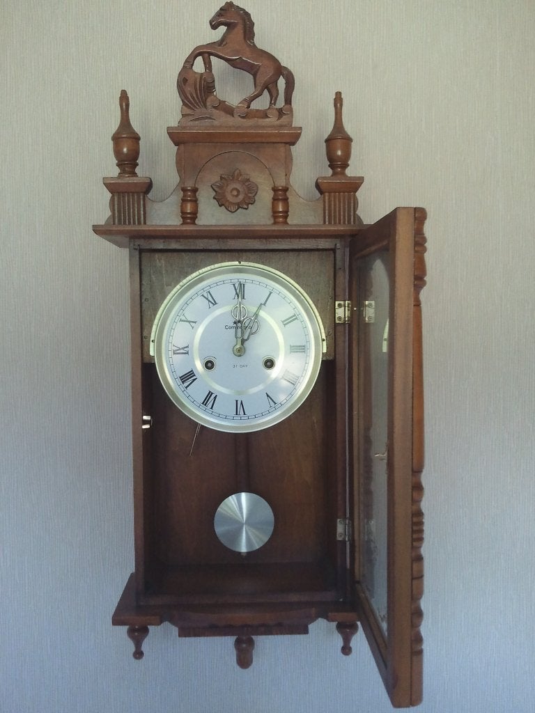 Klok met slinger, Horloge murale, Marron, Analogique, Comme neuf