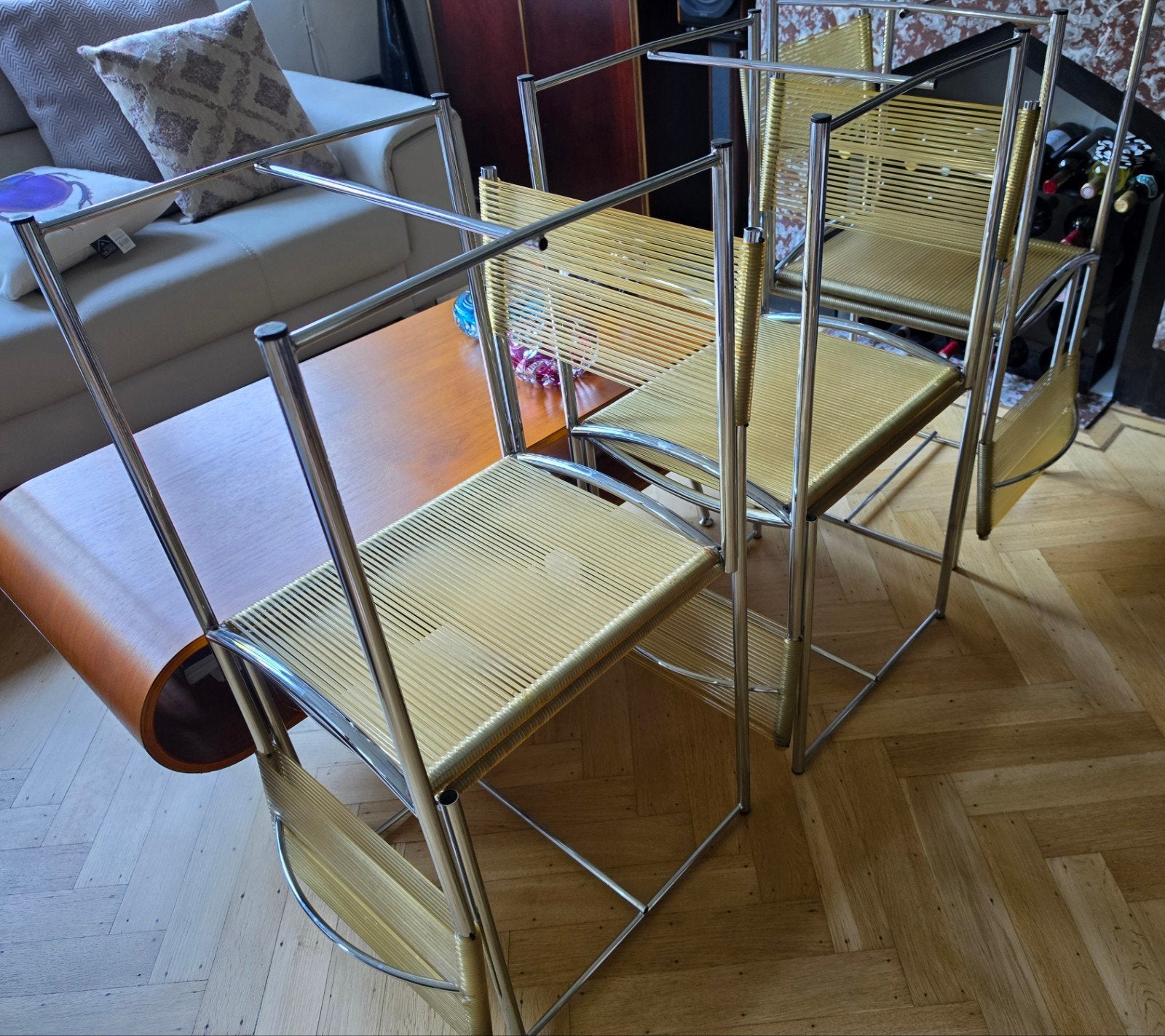 6 Spaghetti Chair stoelen Begotti Alias Italy, Huis en Inrichting, Stoelen, Ophalen, Gebruikt, Vintage, Vijf, Zes of meer stoelen