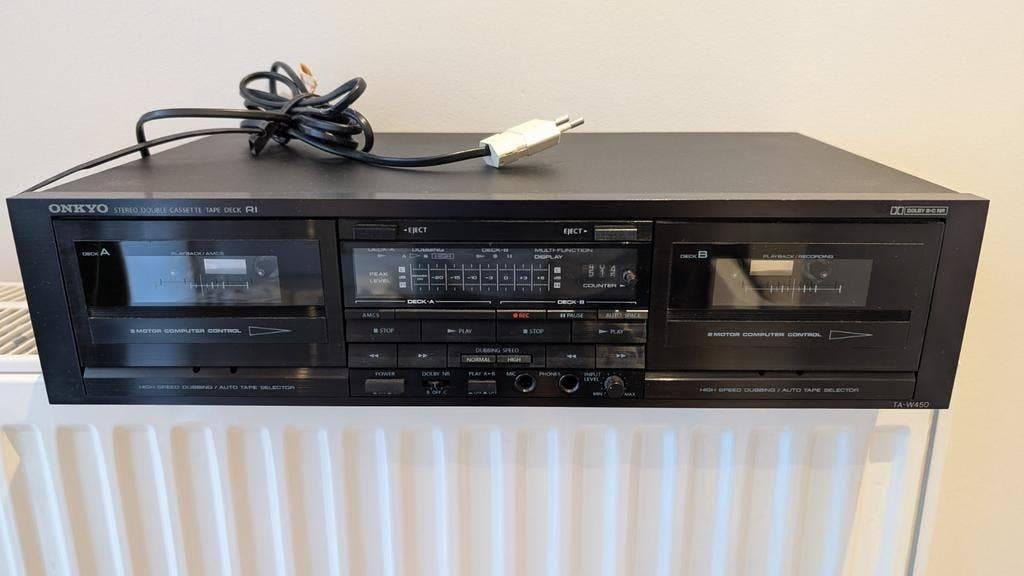Onkyo TA-W450 dubbel cassettedeck met opmerkingen, Audio, Tv en Foto, Cassettedecks, Ophalen of Verzenden, Dubbel, Overige merken