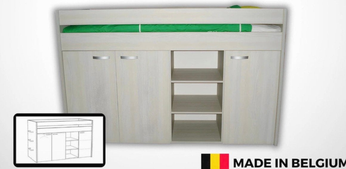 Lit superposer avec armoire 90x200, Hobby & Loisirs créatifs, Enlèvement ou Envoi, Comme neuf