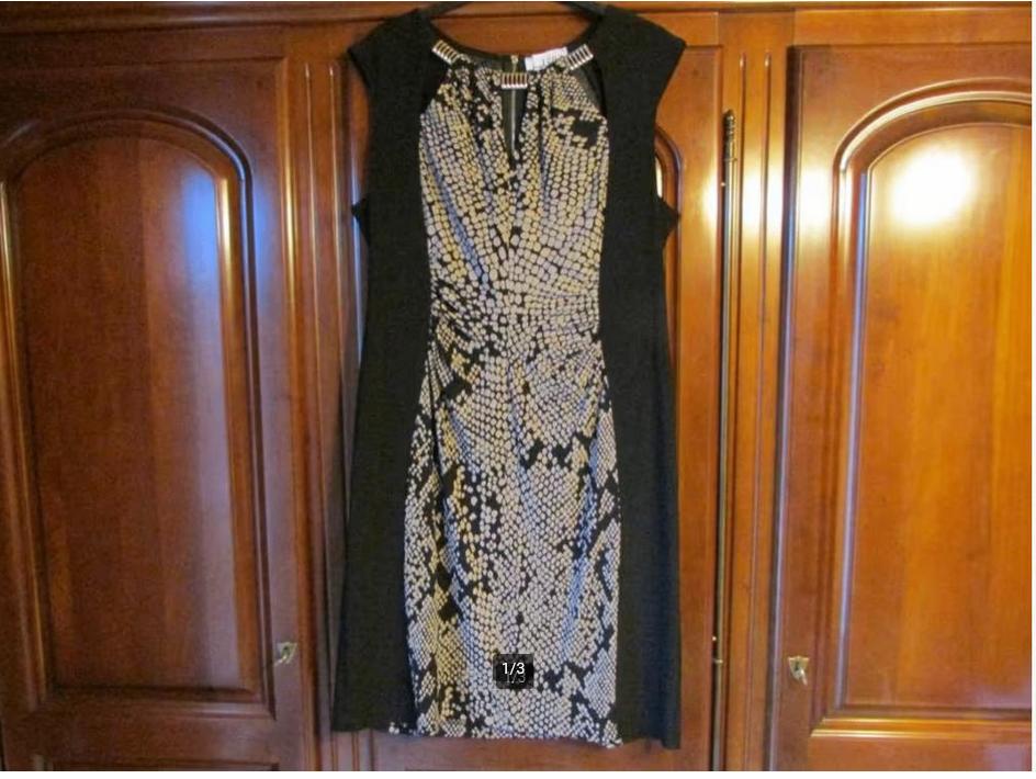 kleed Joseph Ribkoff zwart met beige 50 euro nummer 2., Kleding | Dames, Jurken, Joseph Ribkoff, Ophalen, Zo goed als nieuw, Zwart