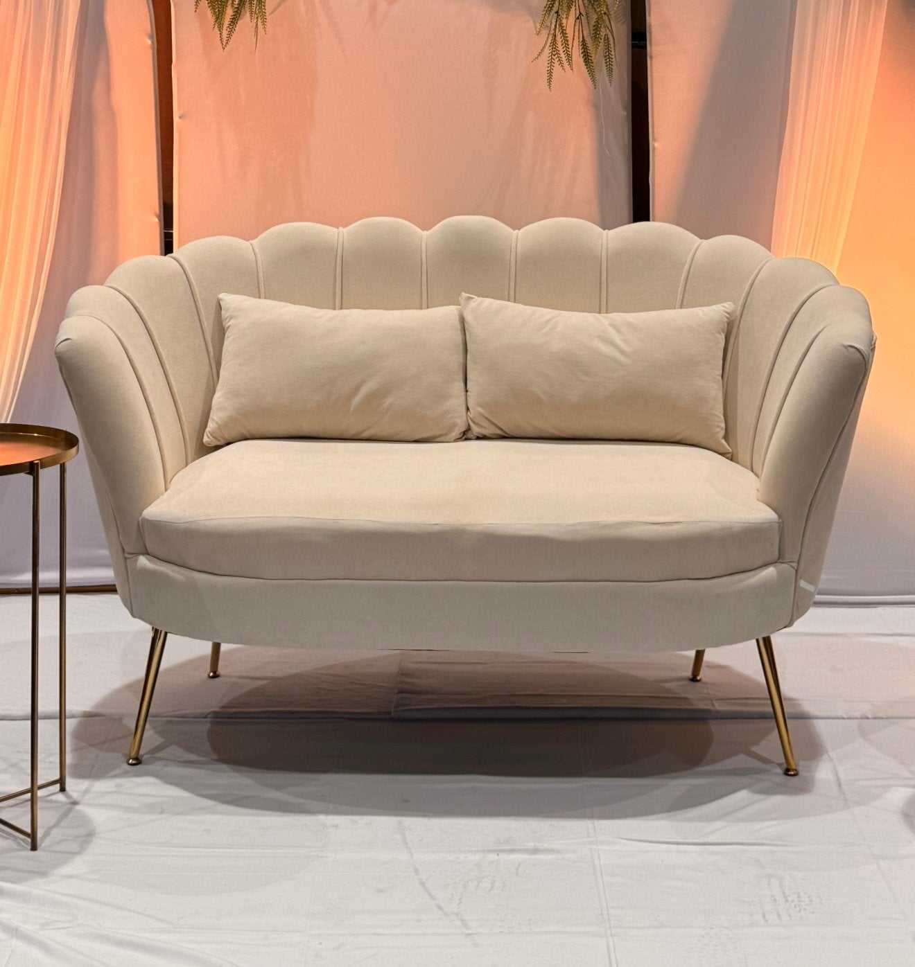 Zitbank 2 zits velvet creme, Huis en Inrichting, Ophalen, Zo goed als nieuw
