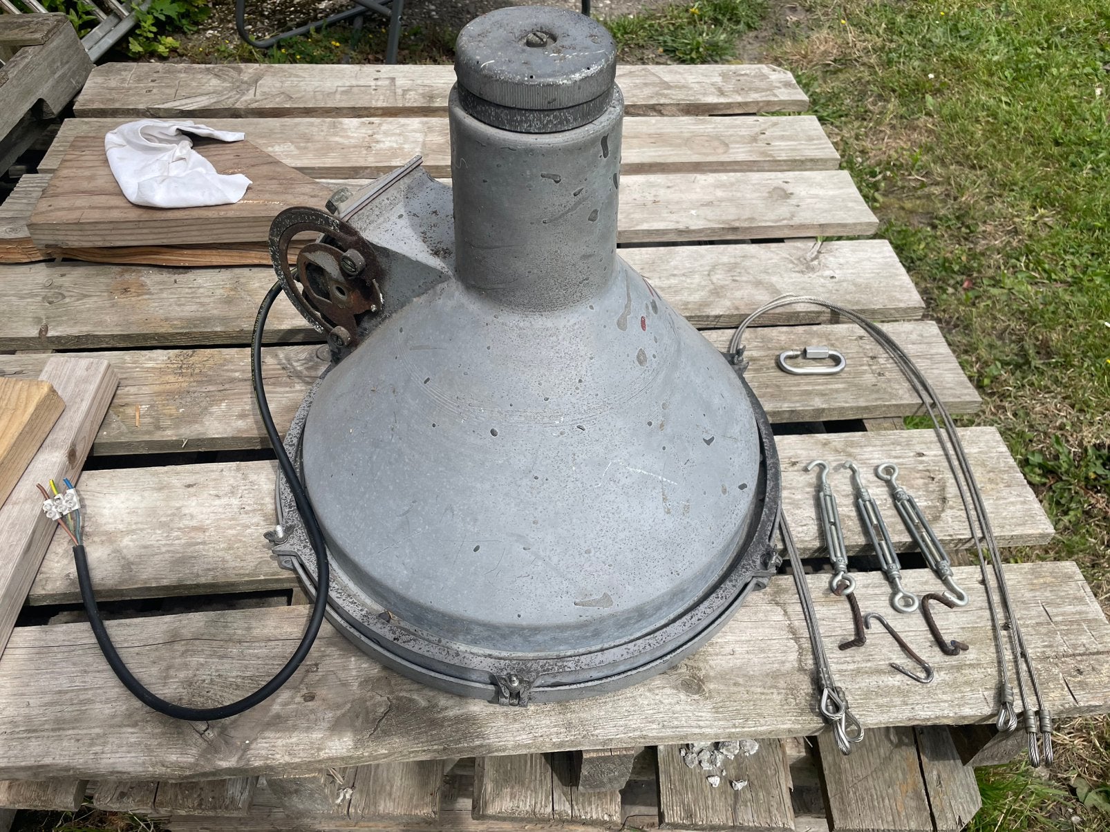 2x Oude scheepslampen - hanglampen, Ophalen, Gebruikt, Metaal
