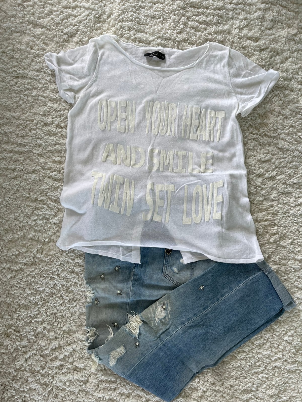 T-Shirt Twinset, Wit, Nieuw, Ophalen of Verzenden, Korte mouw