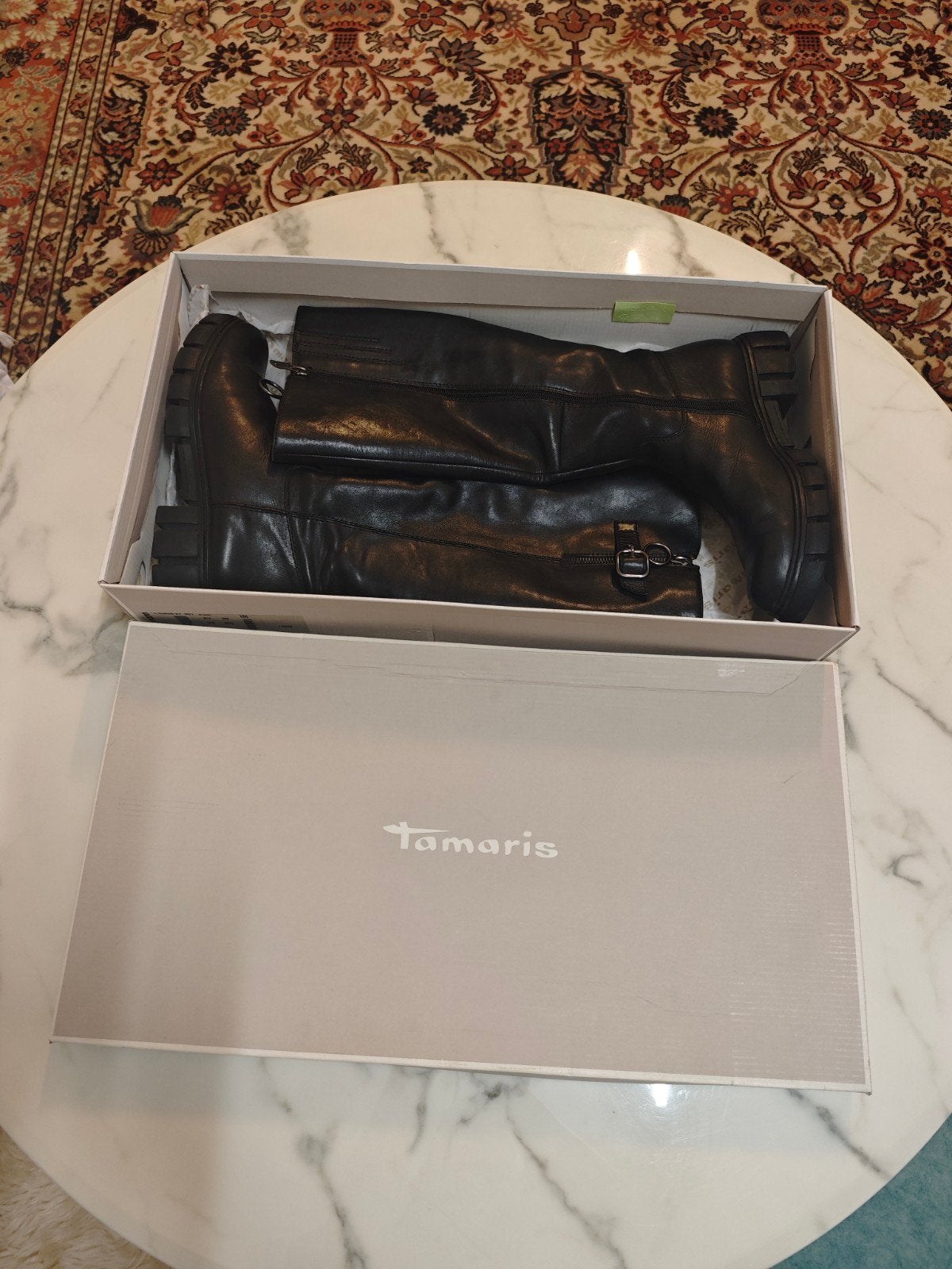 Bottes femme cuir 39, Tamaris, Enlèvement ou Envoi, Comme neuf, Bottes hautes