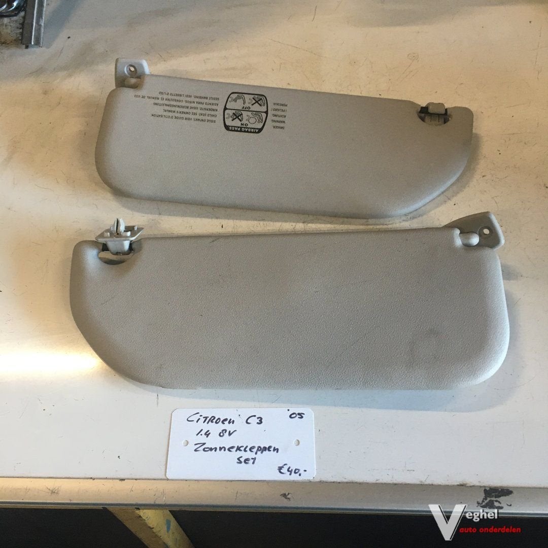Citroen C3 1.4 8v 2005  Zonnenkleppen set, Gebruikt, -, -, Ophalen of Verzenden