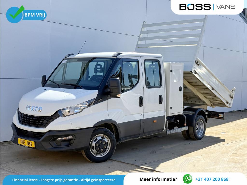 Iveco Daily 35C14 2.3 Kipper Dubbele Cabine Dubbellucht 3,5t, Auto's, 4 deurs, Gebruikt, Zwart, Iveco