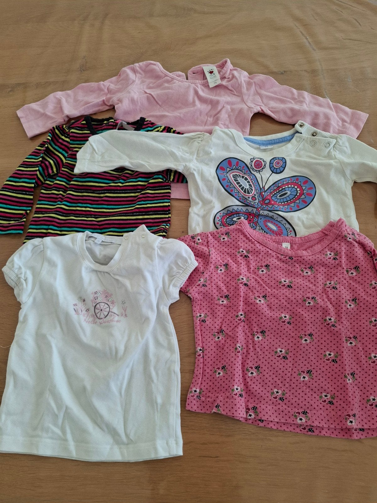 5 t-shirts maat 74, Kinderen en Baby's, Ophalen