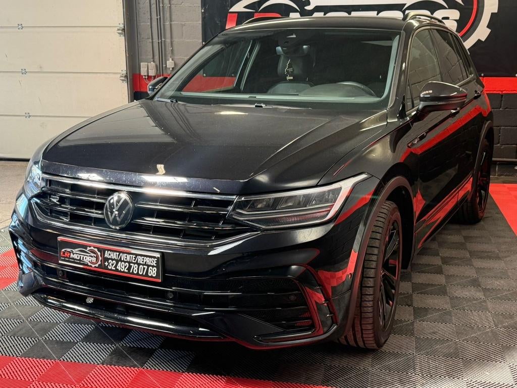 **VW TIGUAN R-LINE//DSG//VOLLEDIGE OPTIE**, 1998 cc, 4 cilinders, Zwart, Leder