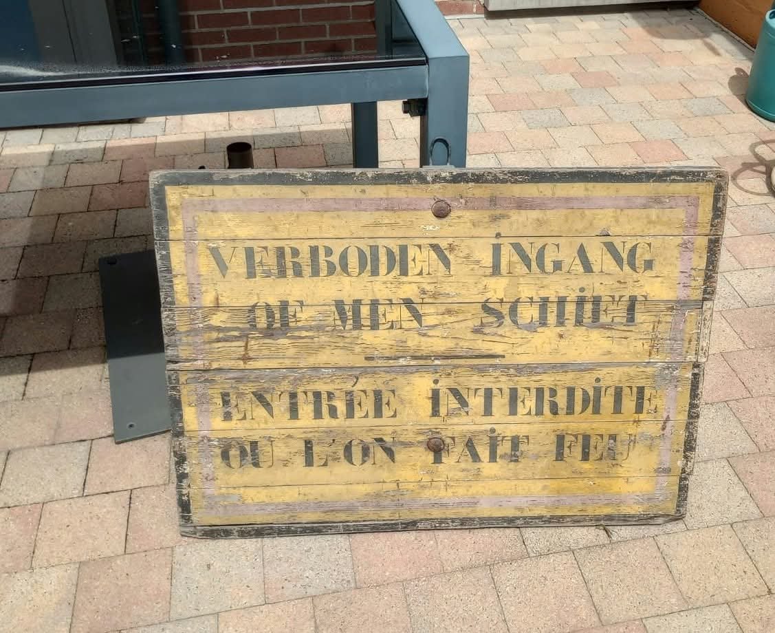 Kamp Westrozebeke authentiek waarschuwingsbord jaren ‘20 ‘30, Ophalen of Verzenden