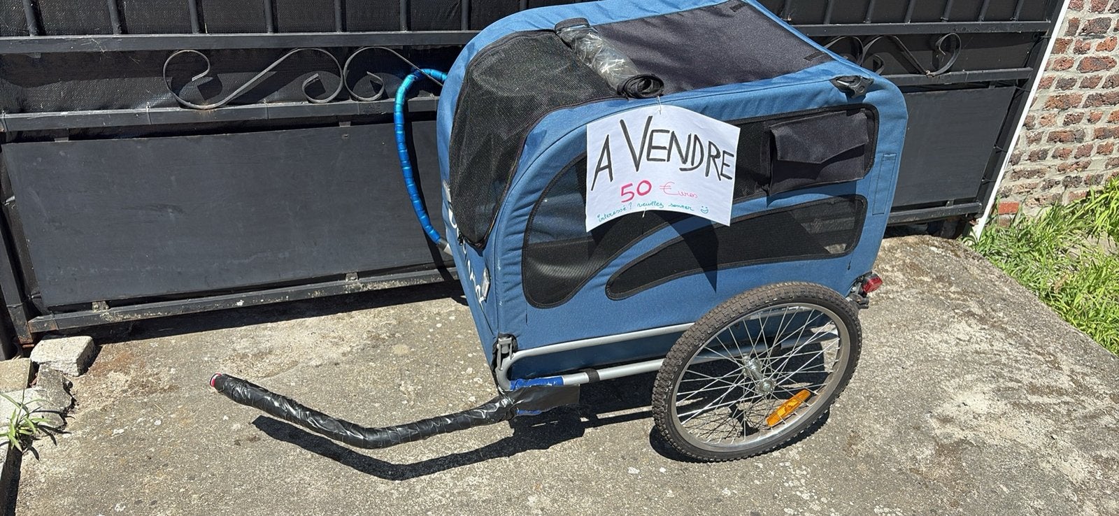 Remorque de vélo, Enlèvement, Comme neuf, Pliable