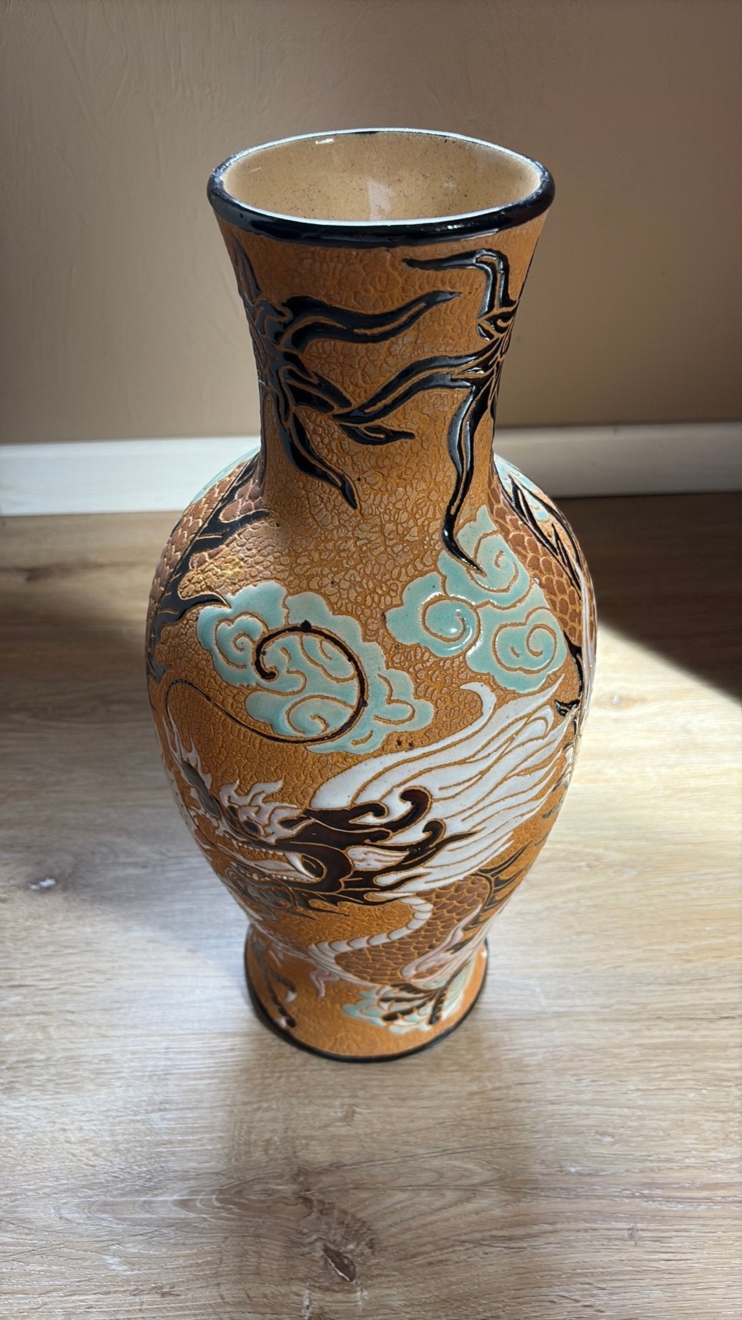 Vase Dragon en céramique Vietnam 1960 70 hauteur 43,5 cm, Enlèvement ou Envoi