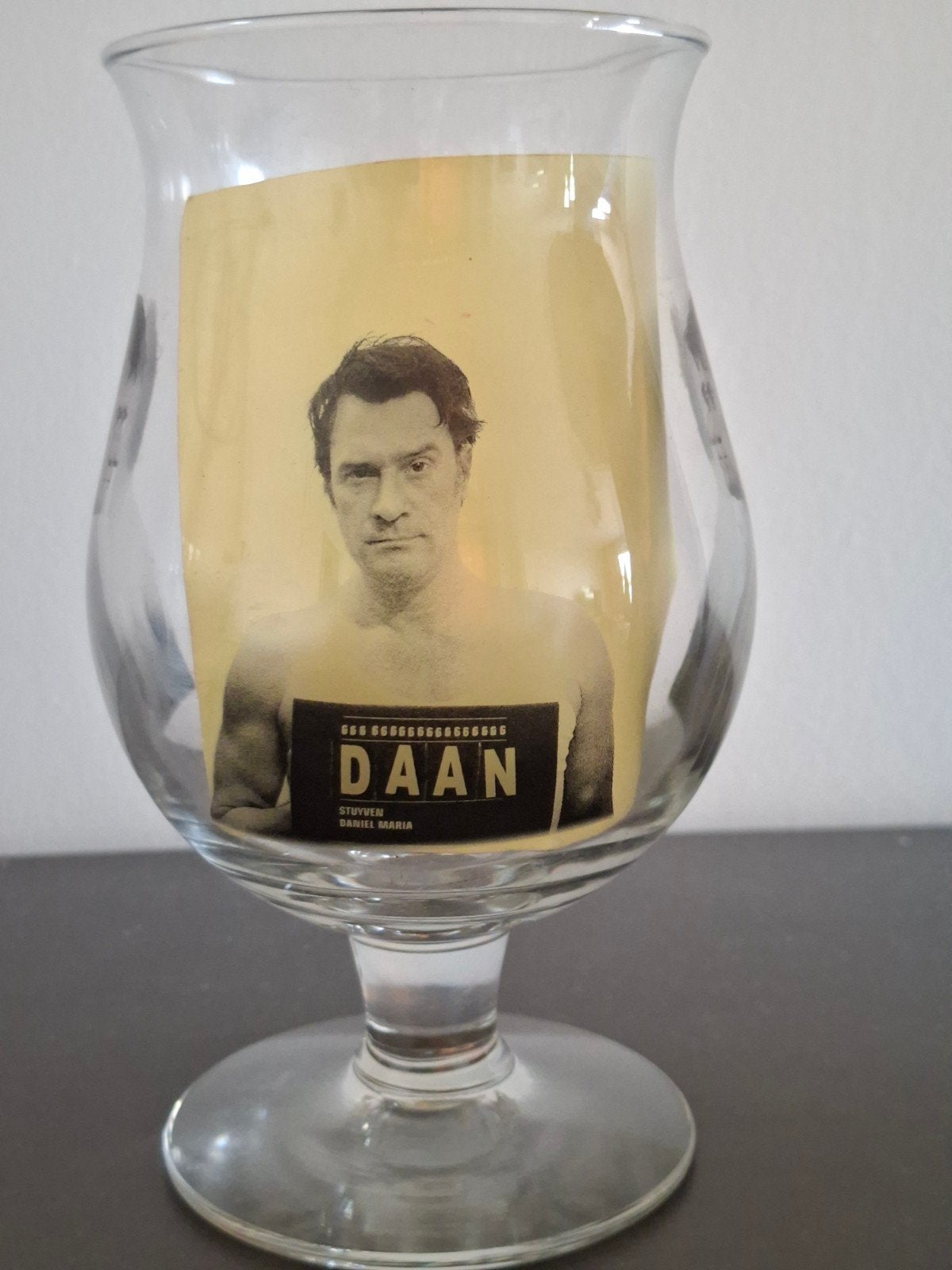 Duvel glas "Daan"., Collections, Marques de bière, Enlèvement ou Envoi, Duvel