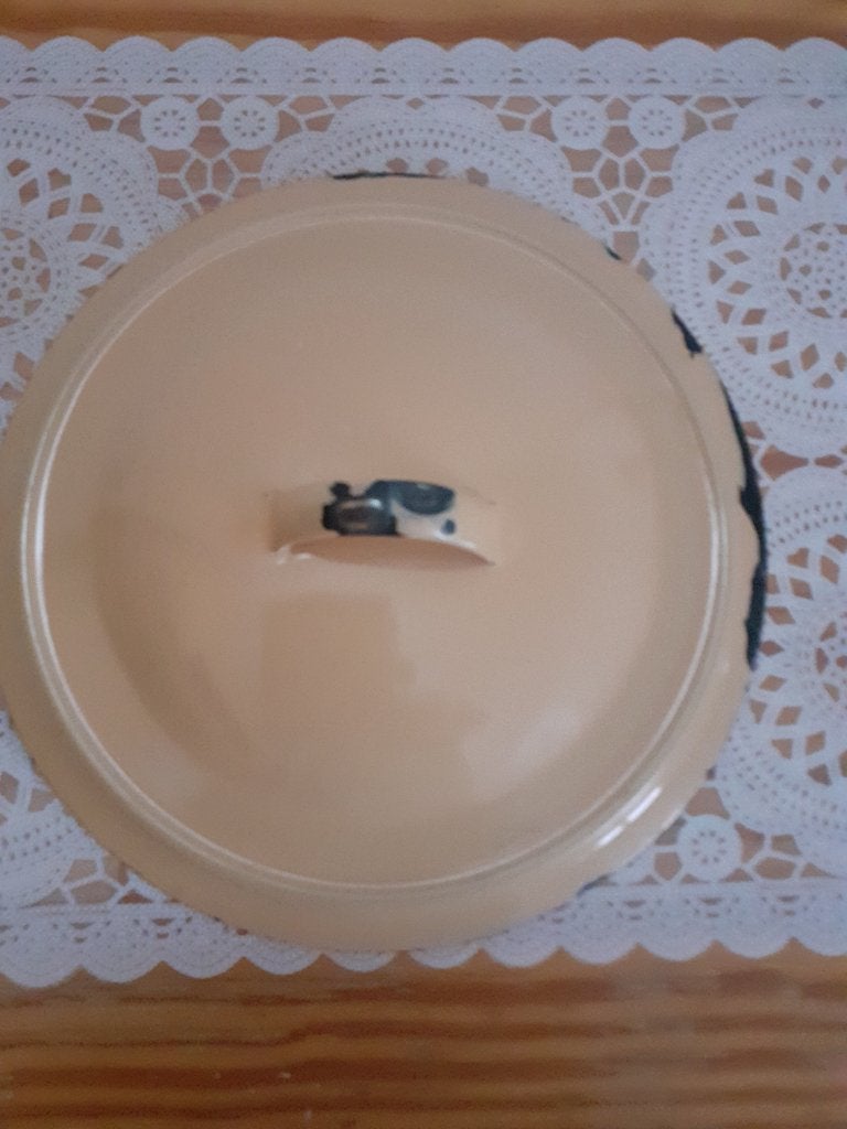 Couvercle de casserole en fonte émaillé vintage - 24,5 cm, Ophalen
