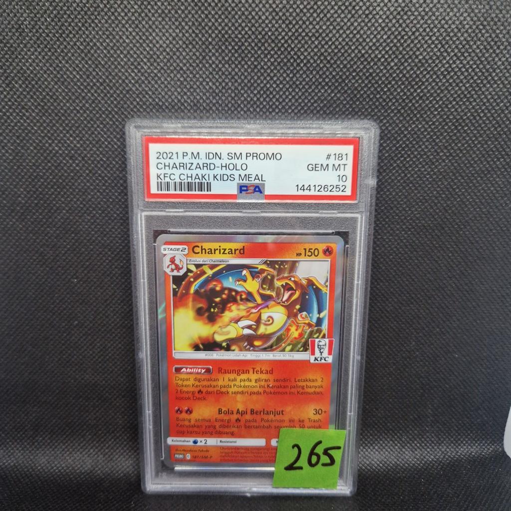 Charizard Holo KFC Chaki Kids Meal IDN SM Promo PSA 10, Ophalen of Verzenden