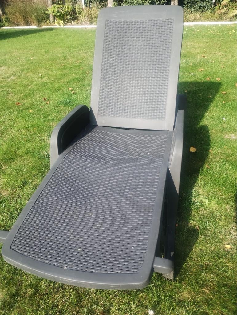 Chaise longue ajustable gris anthracite, Enlèvement